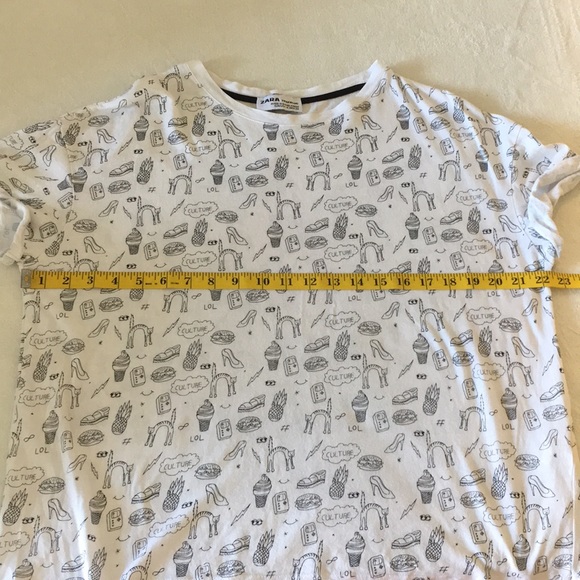 💖Fun print white & black short sleeve t-shirt - Picture 5 of 6